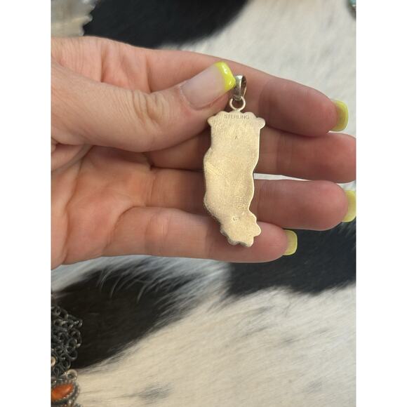 Native American Sw Sterling Silver Wild Horse🤎🤍 Lightning Bolt Pendant⚡️ - Picture 4 of 10